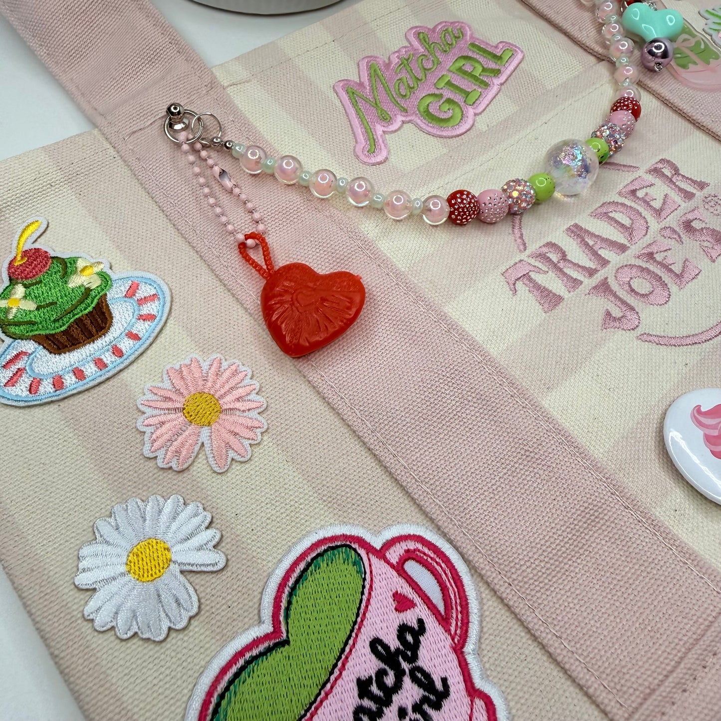 Matcha Girl Ready-to-Ship Tote — Coquette Pink Garden