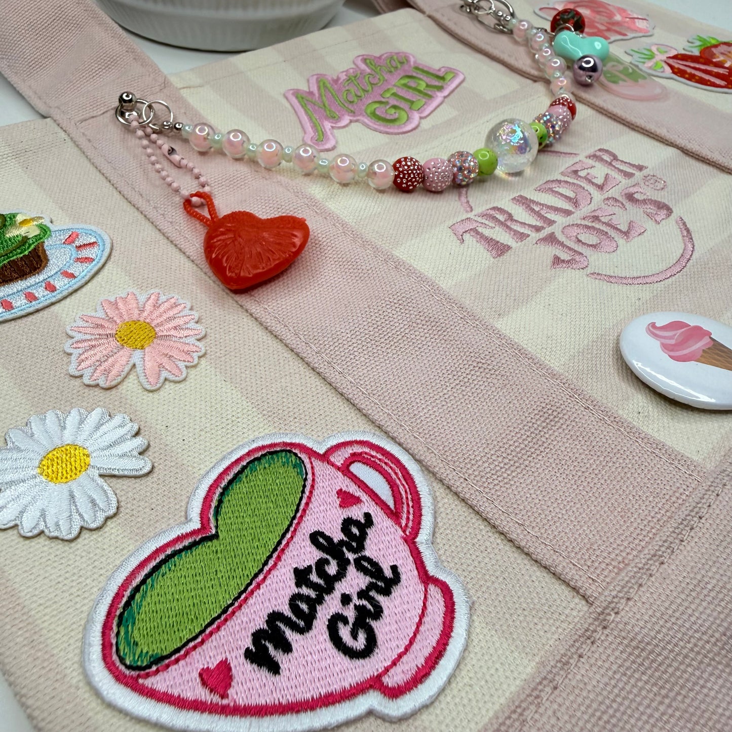 Matcha Girl Ready-to-Ship Tote — Coquette Pink Garden