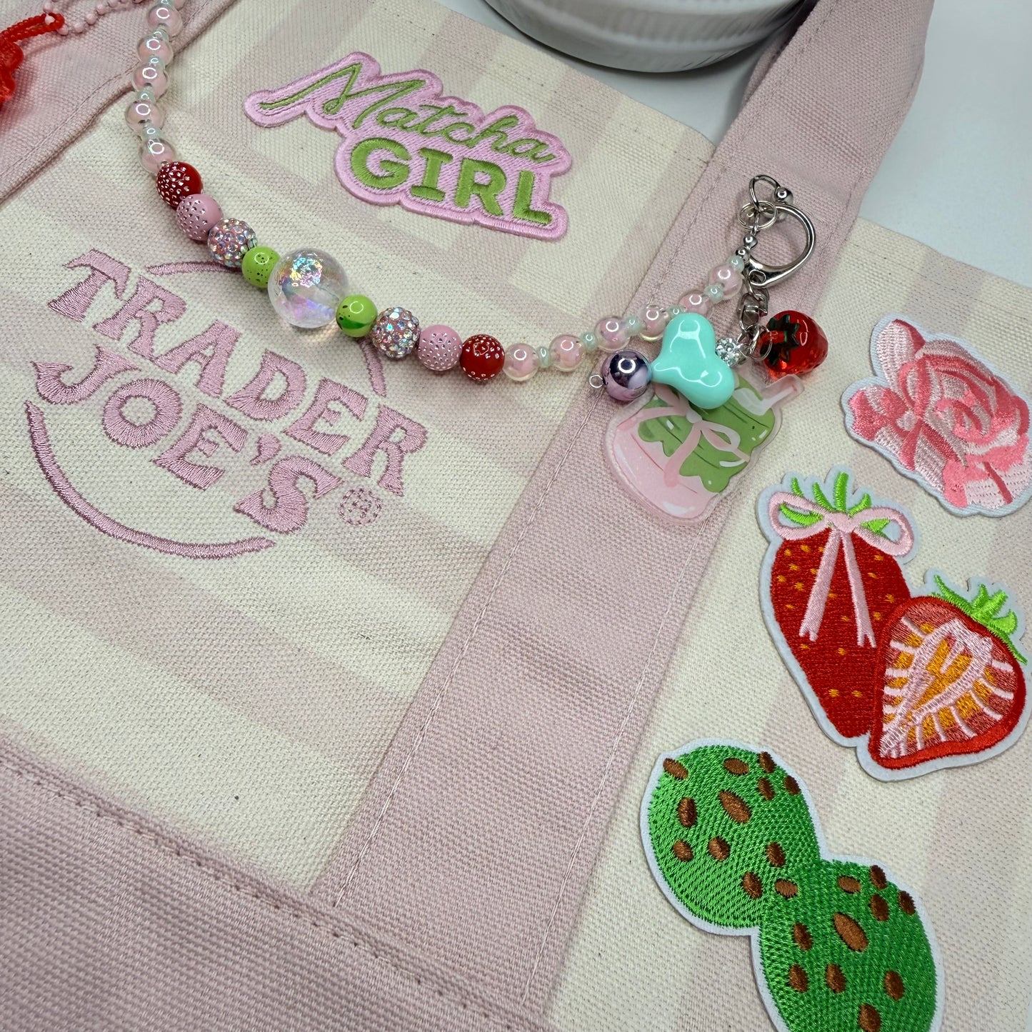 Matcha Girl Ready-to-Ship Tote — Coquette Pink Garden