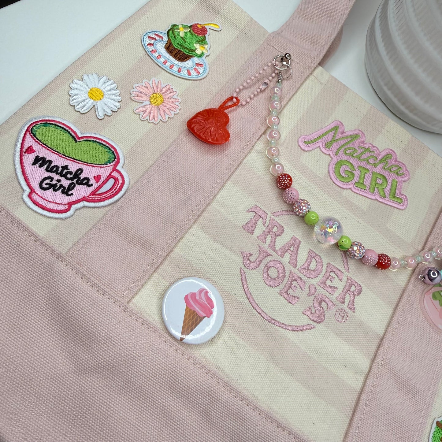 Matcha Girl Ready-to-Ship Tote — Coquette Pink Garden