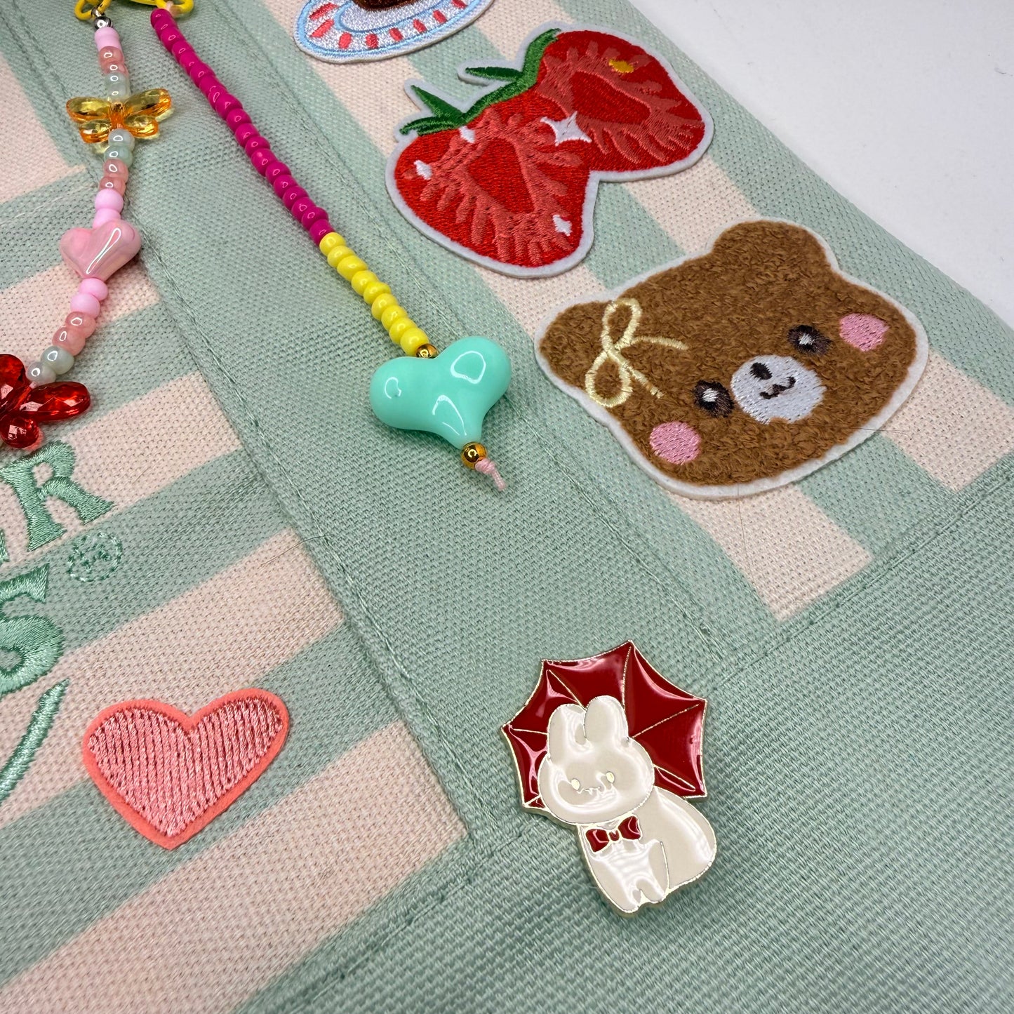 Matcha Girl Ready-to-Ship Tote — Sweet Treats Striped Mini
