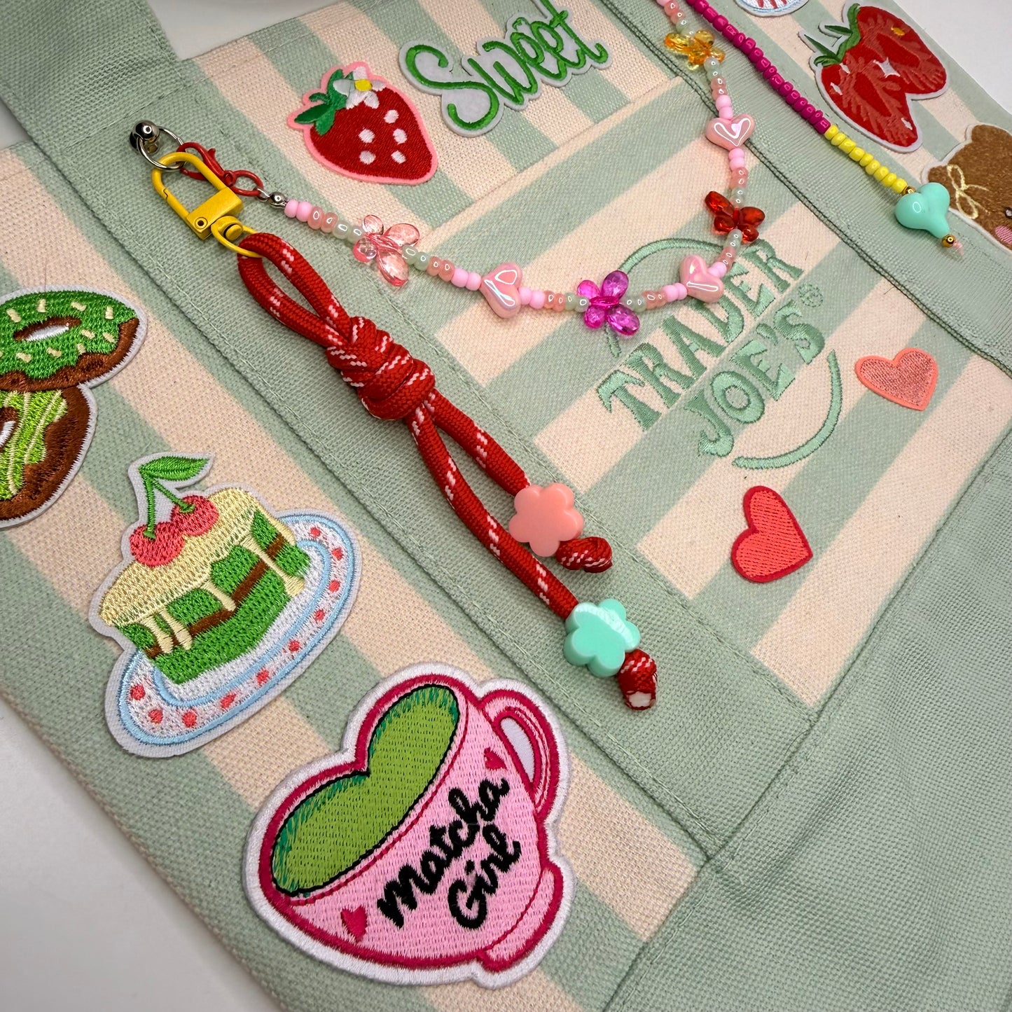 Matcha Girl Ready-to-Ship Tote — Sweet Treats Striped Mini