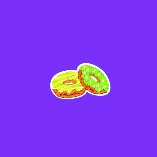Matcha-glazed donuts iron-on patch
