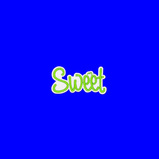Sweet logo embroidered patch in green