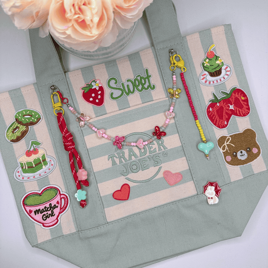 Matcha Girl Ready-to-Ship Tote — Sweet Treats Striped Mini