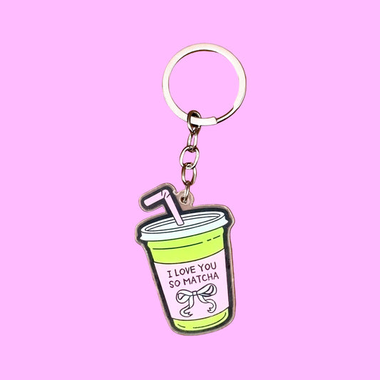 I Love You So Matcha acrylic cup keychain